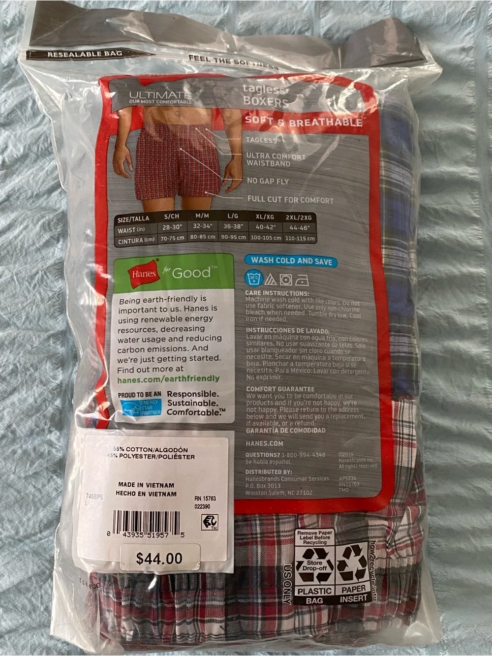 Hanes pack tagless